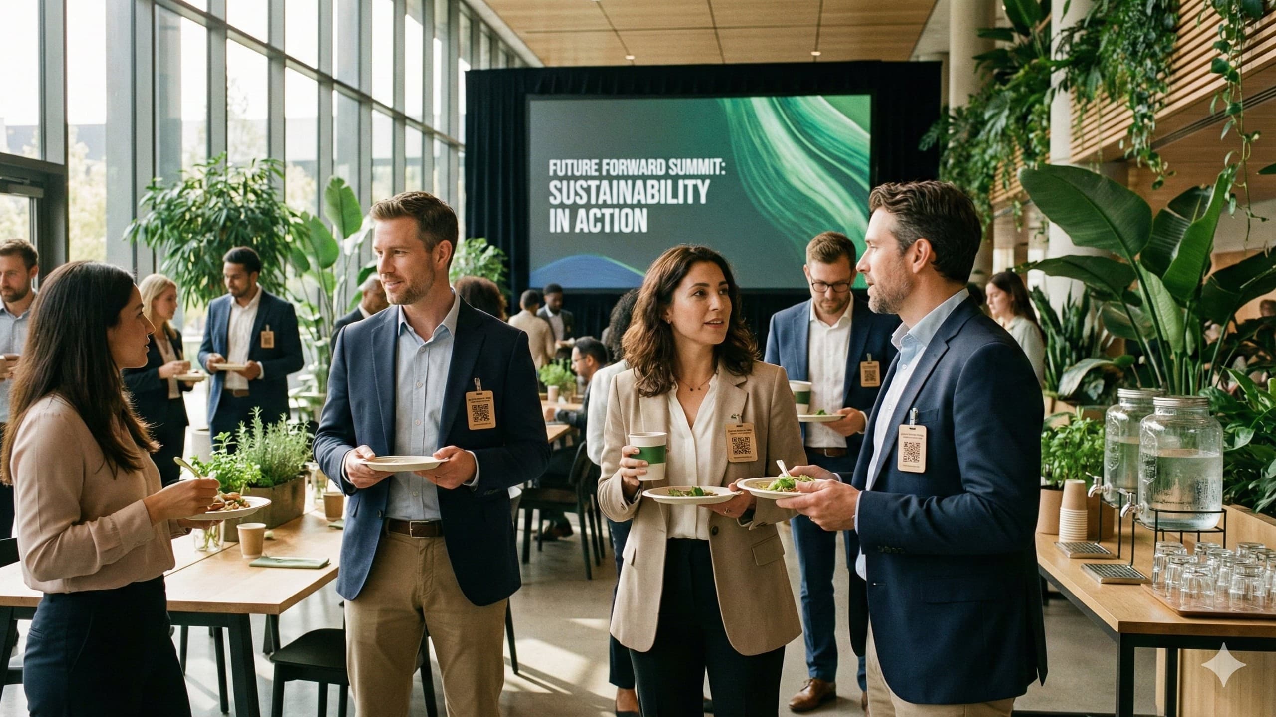 Green corporate event with sustainable practices