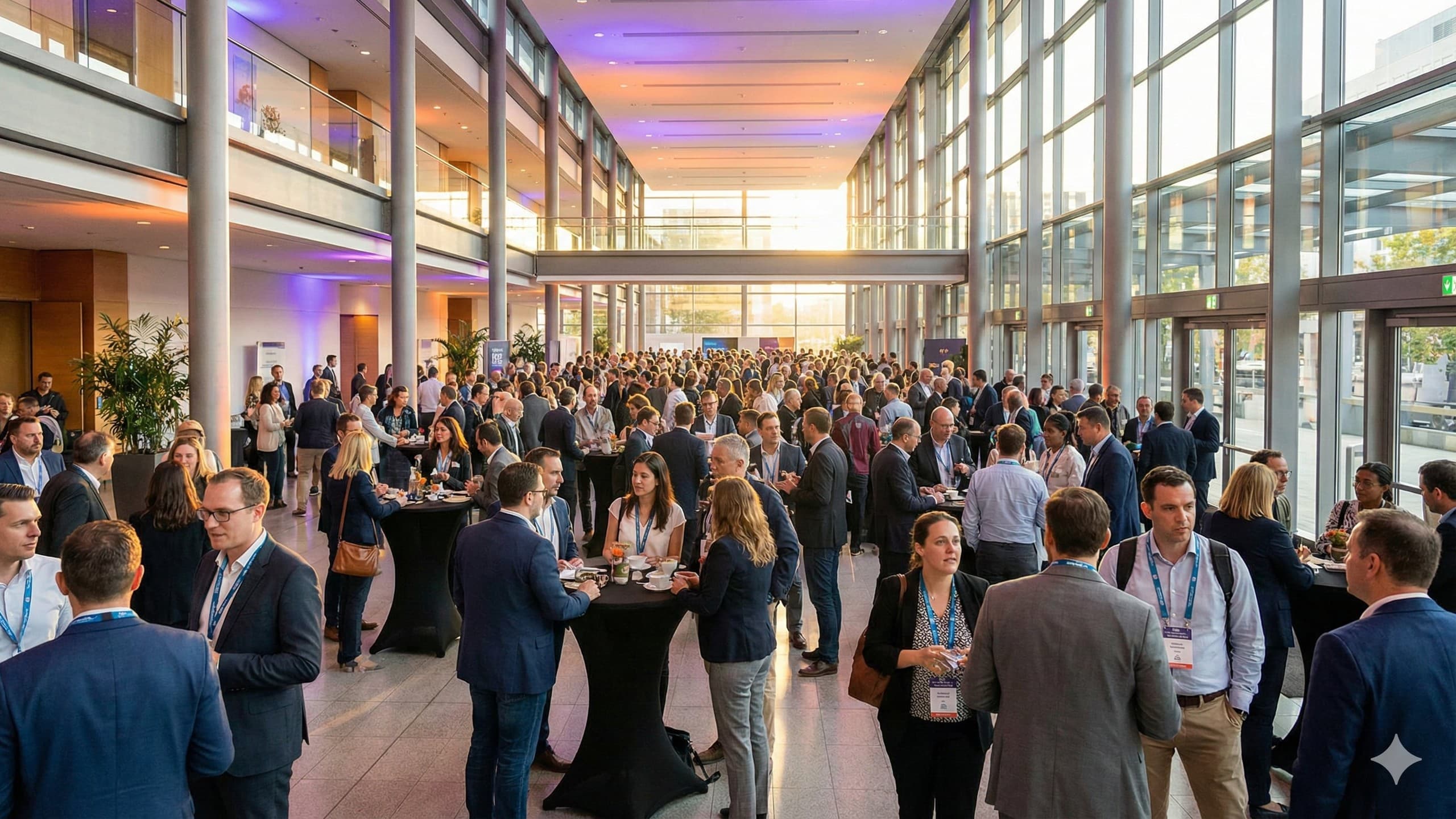 Large conference with attendees networking