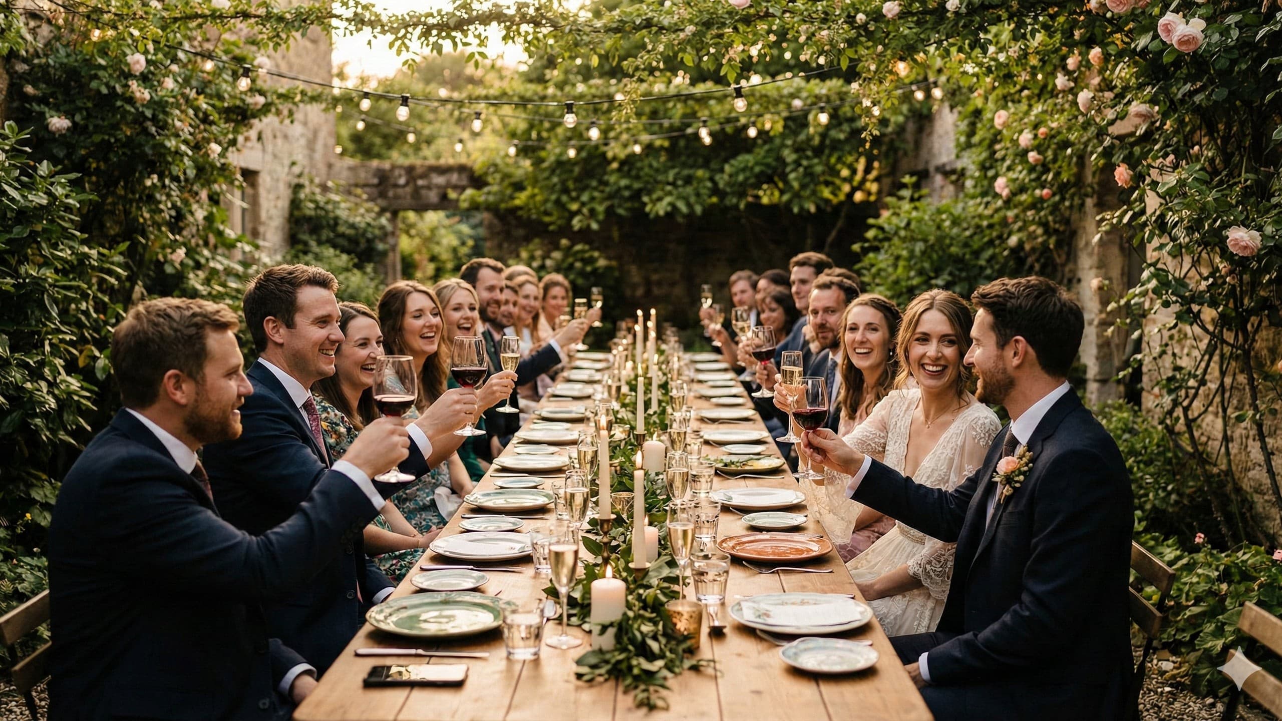 Intimate micro wedding celebration with close friends and family